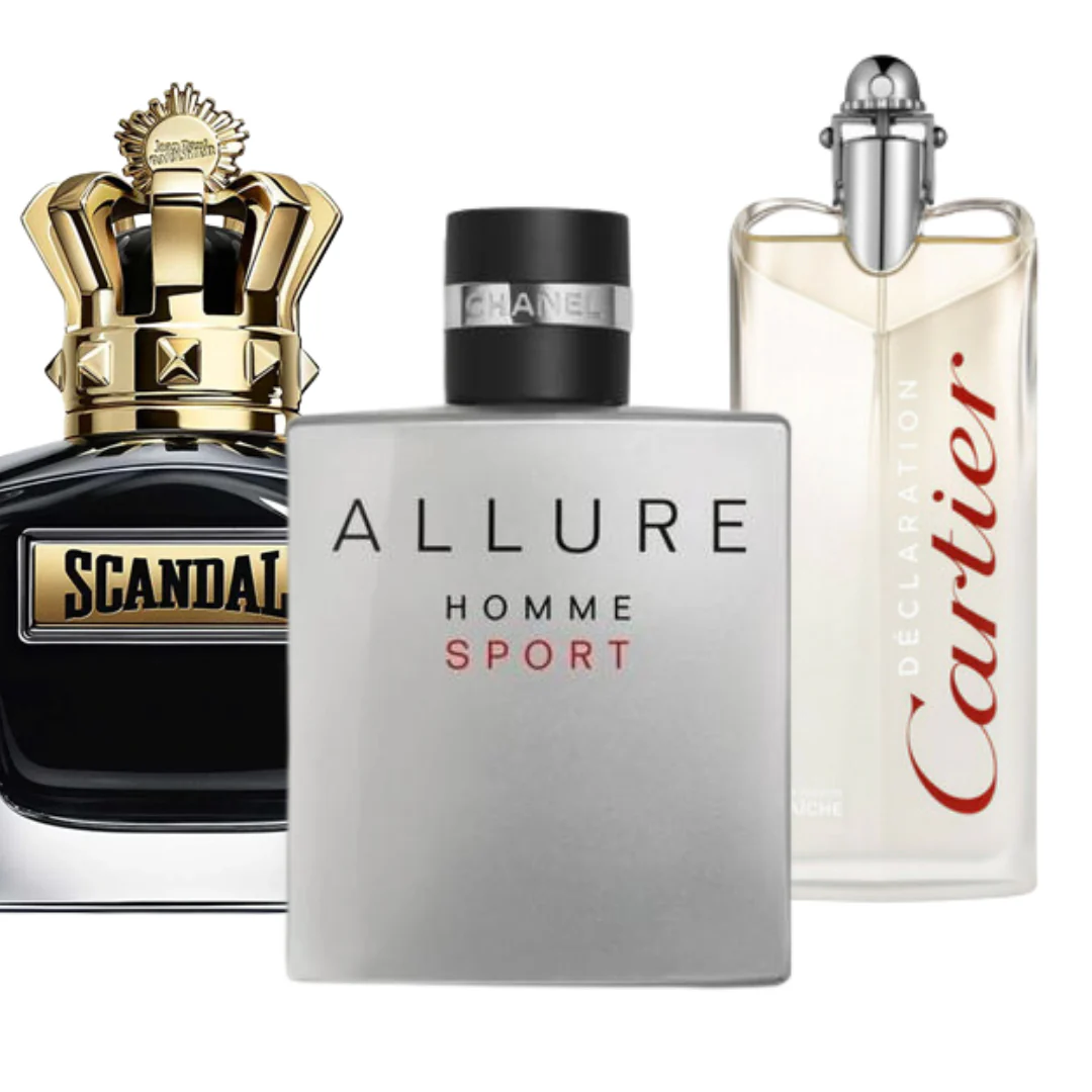 Pack 3 Parfums Allure Homme Sport, Jean Paul Gaultier Scandal, Cartier Declaration (Eau de Parfum)