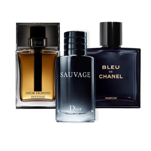 Pack de 3 Parfums Sauvage Dior, Bleu de Chanel, Dior Homme Intense (Eau de Parfum)