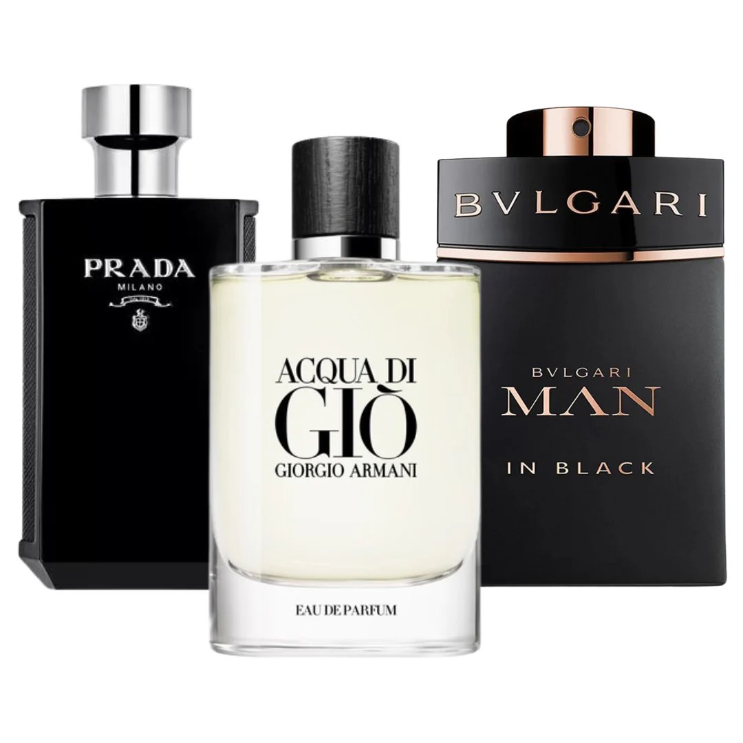 Pack 3 Parfums Bvlgari In Black, Giorgio Armani Acqua Di Gio, L'Homme Prada Intense (Eau Parfum)