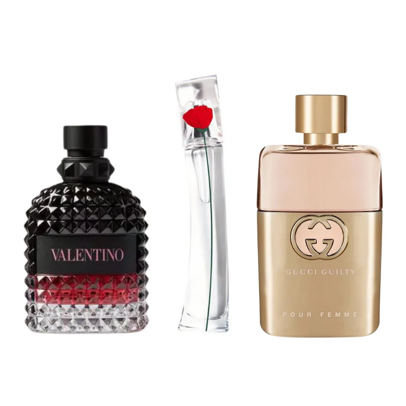 Pack 3 Parfums Gucci Guilty, Valentino Intense, Flower By Kenzo (Eau Parfum)